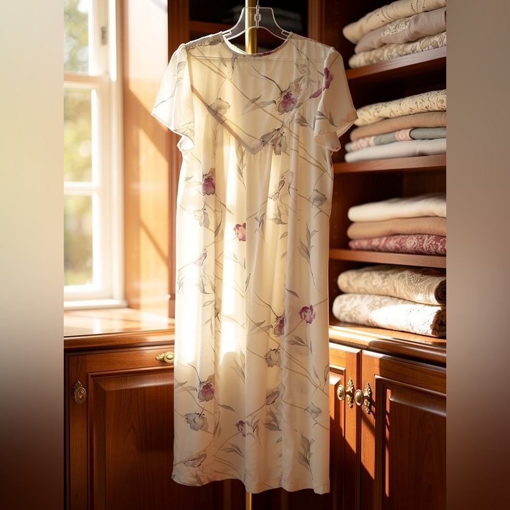 VTG Oscar de la Renta Floral Maxi Silk Slip Dress Sz M/L